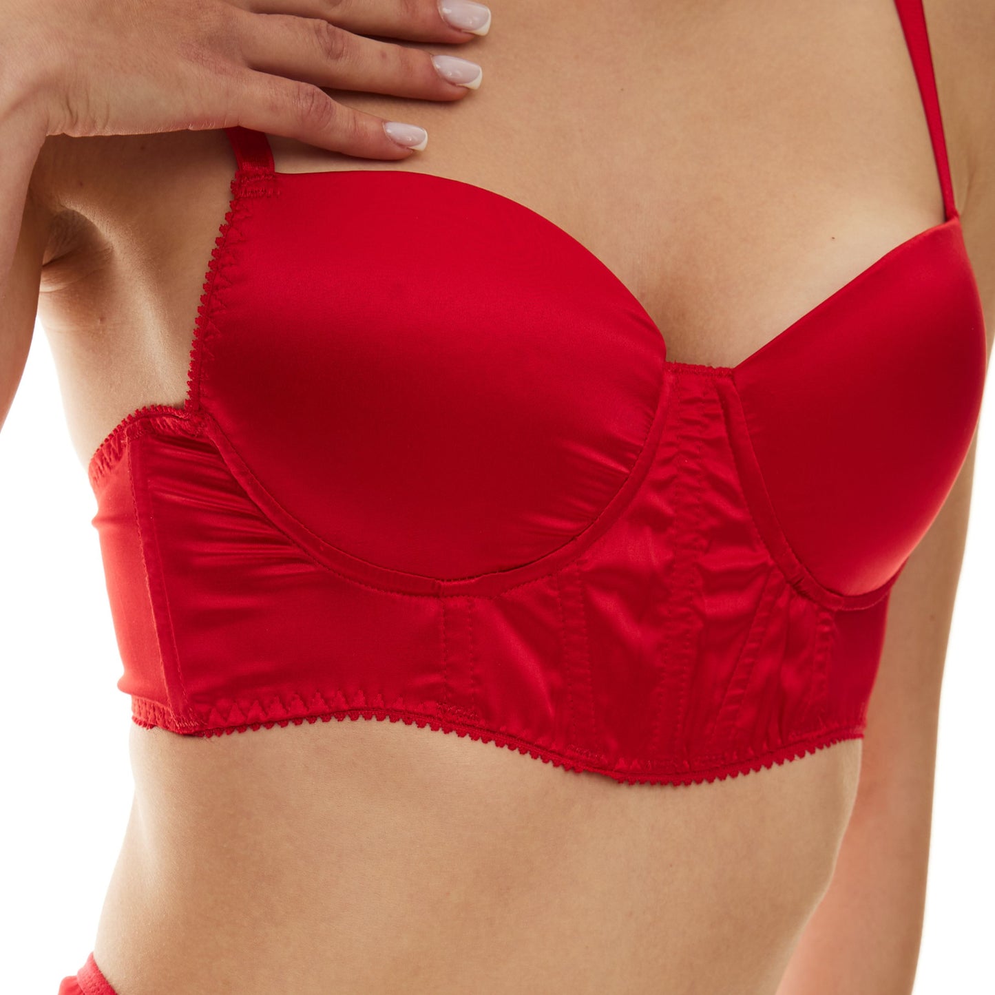 Red Satin Corset Bra