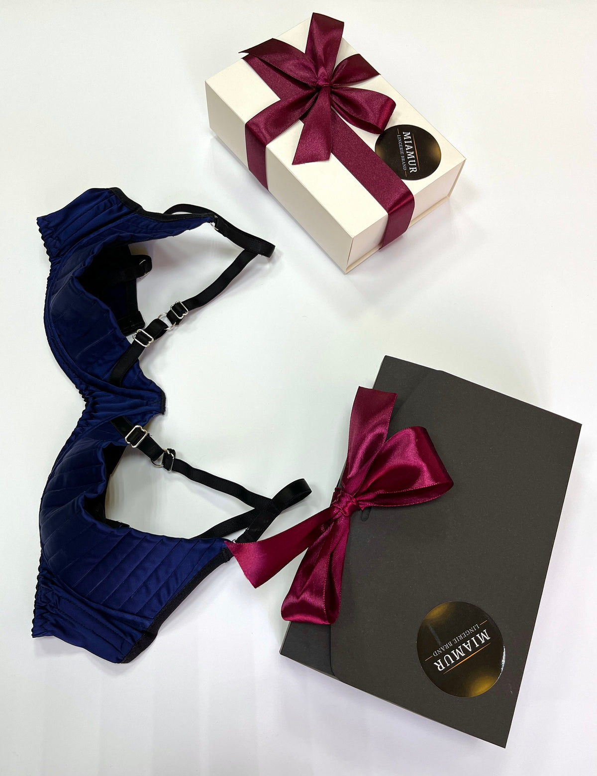 Blue Satin Shelf Bra | Crafting by Miamur